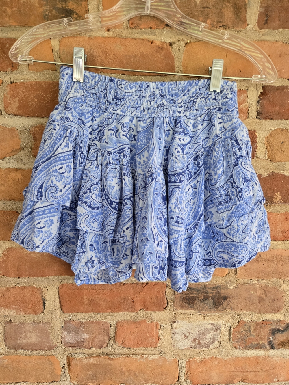 Hollister Blue Paisley Ruffle Skort